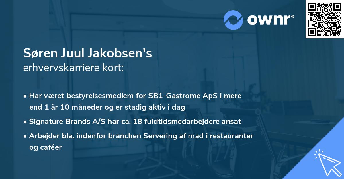 Søren Juul Jakobsen's erhvervskarriere kort