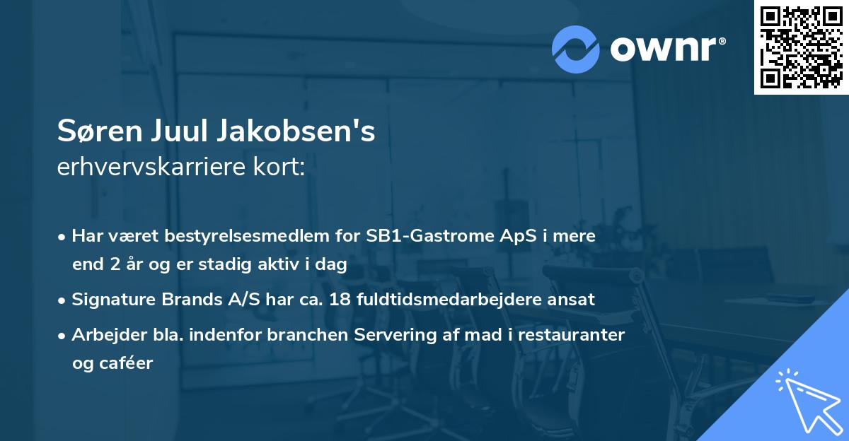 Søren Juul Jakobsen's erhvervskarriere kort