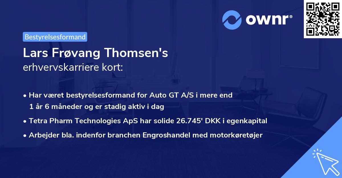 Lars Frøvang Thomsen's erhvervskarriere kort