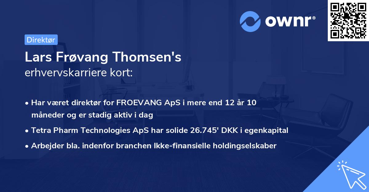 Lars Frøvang Thomsen's erhvervskarriere kort