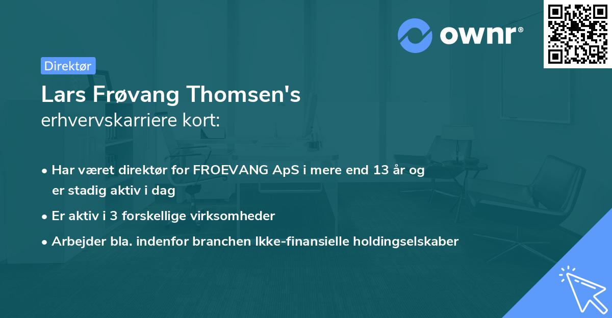 Lars Frøvang Thomsen's erhvervskarriere kort