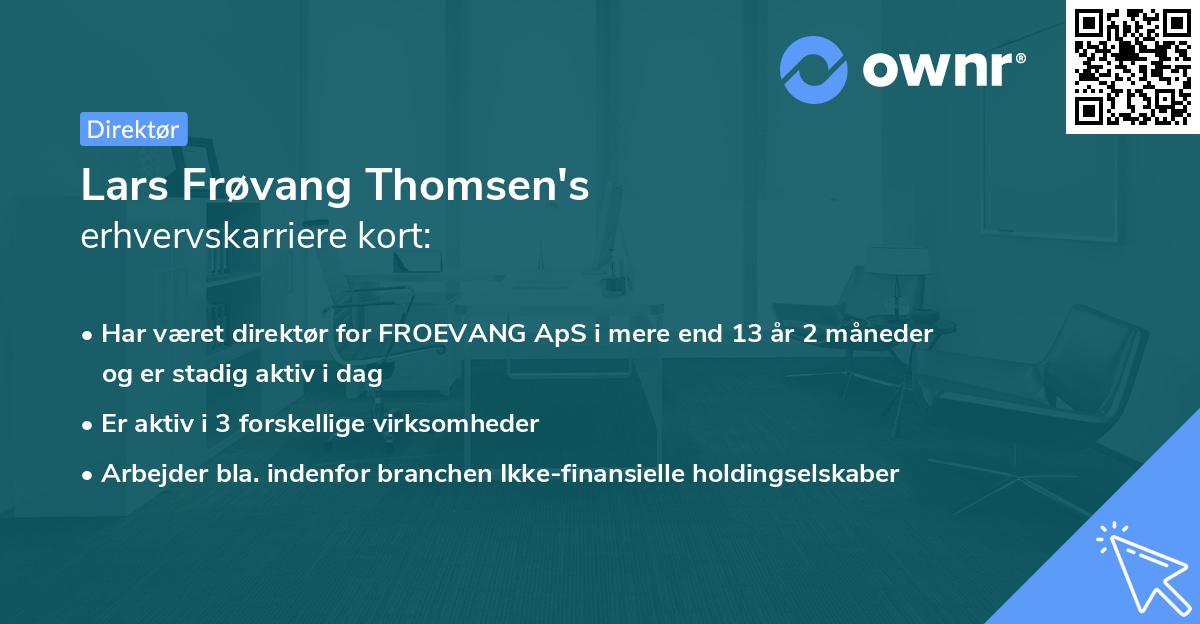 Lars Frøvang Thomsen's erhvervskarriere kort