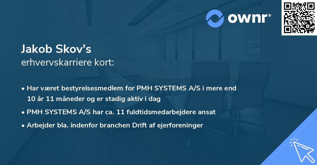 Jakob Skov's erhvervskarriere kort