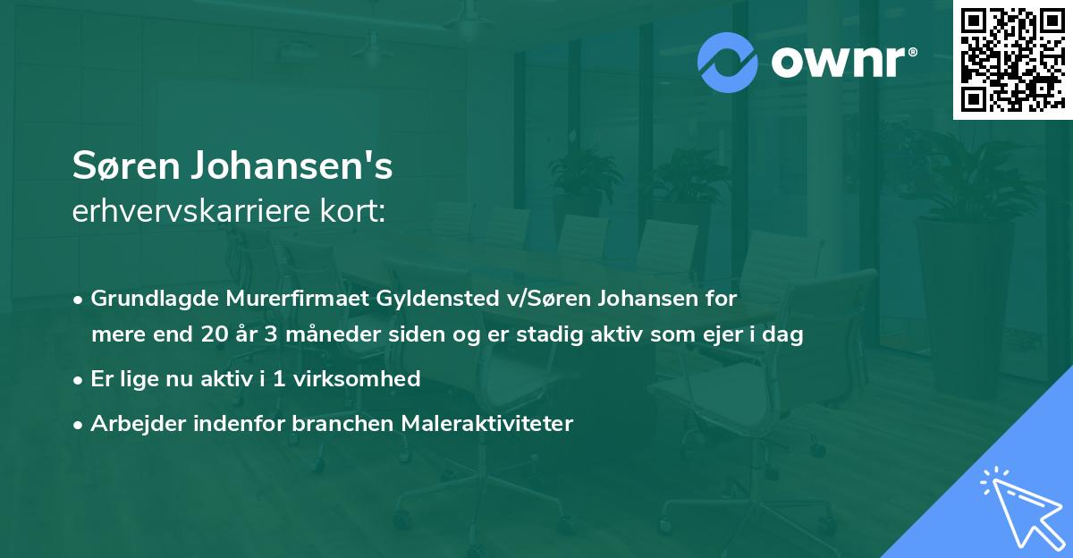 Søren Johansen's erhvervskarriere kort