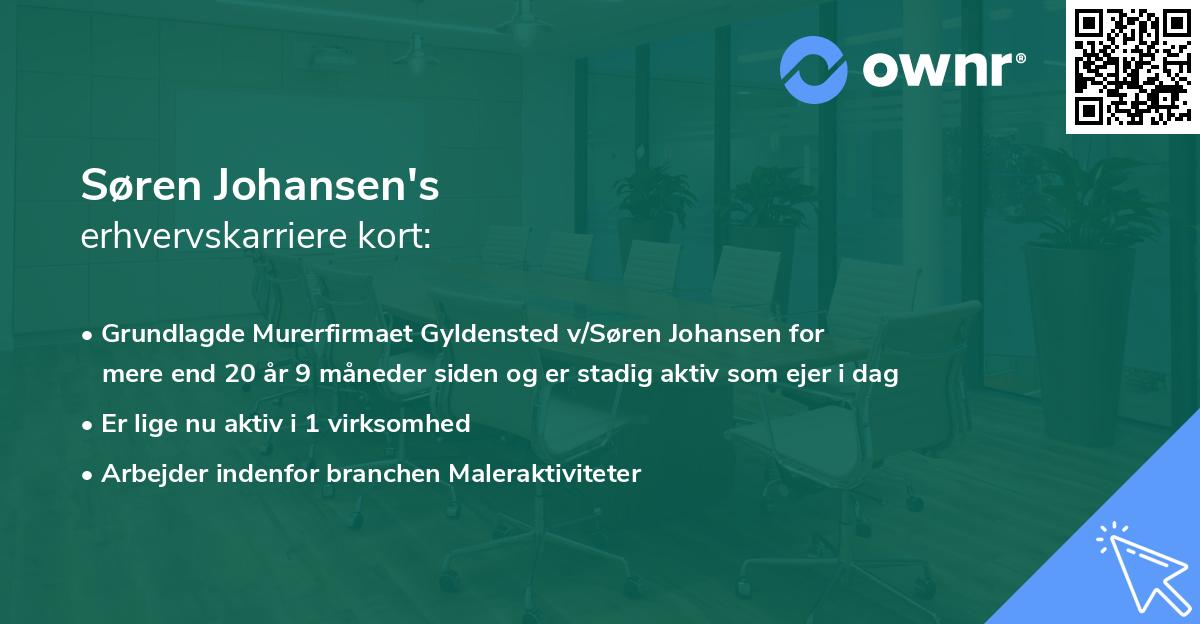 Søren Johansen's erhvervskarriere kort