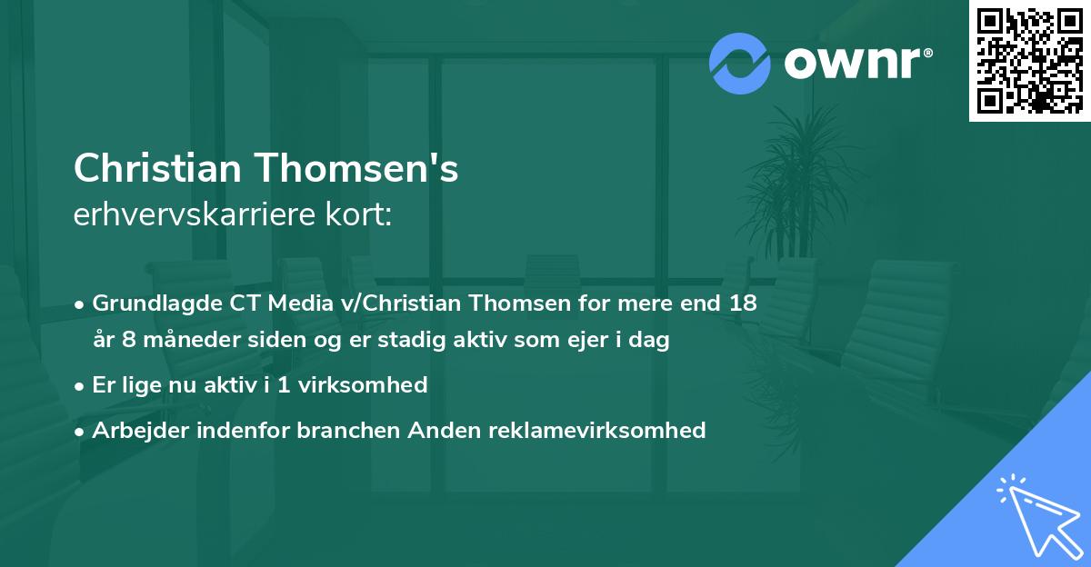 Christian Thomsen's erhvervskarriere kort