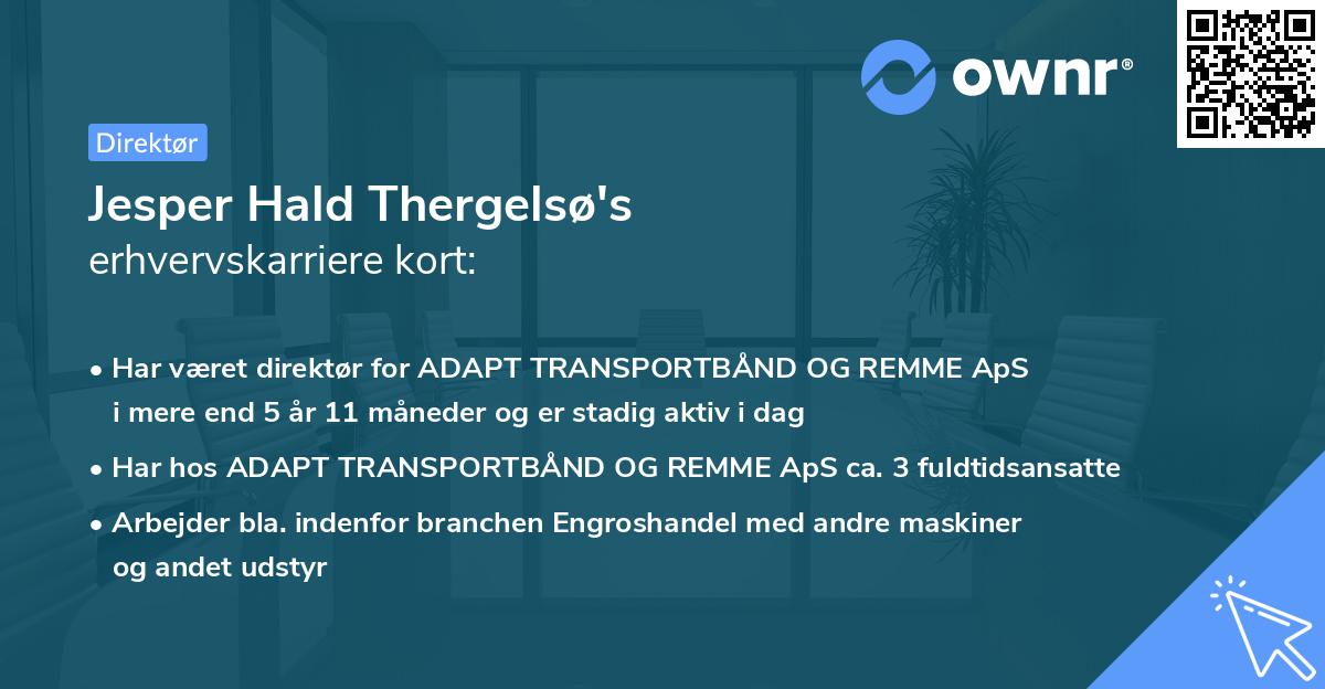 Jesper Hald Thergelsø's erhvervskarriere kort