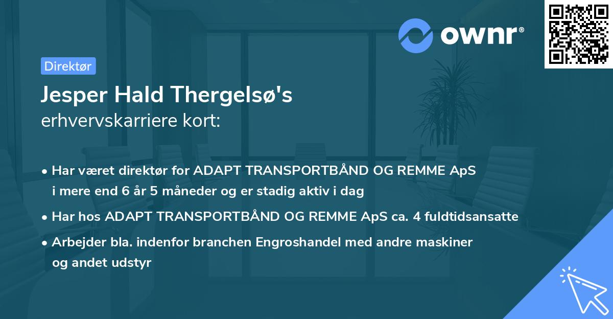 Jesper Hald Thergelsø's erhvervskarriere kort