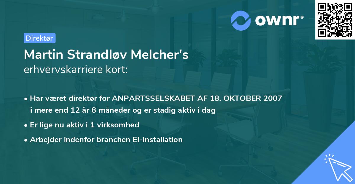 Martin Strandløv Melcher's erhvervskarriere kort