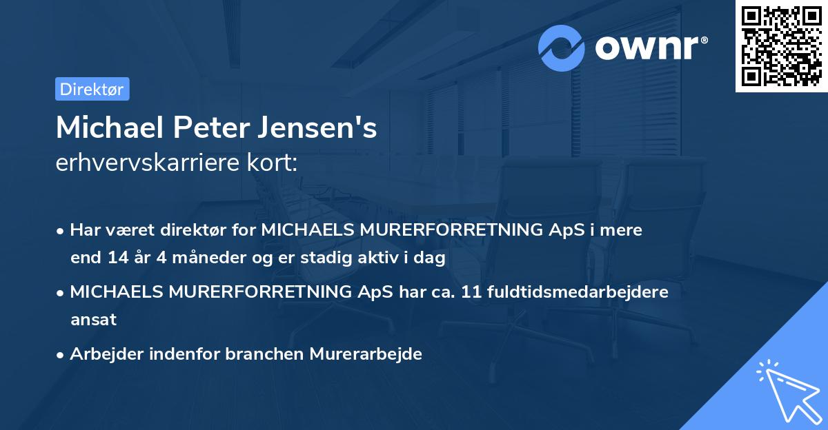 Michael Peter Jensen's erhvervskarriere kort