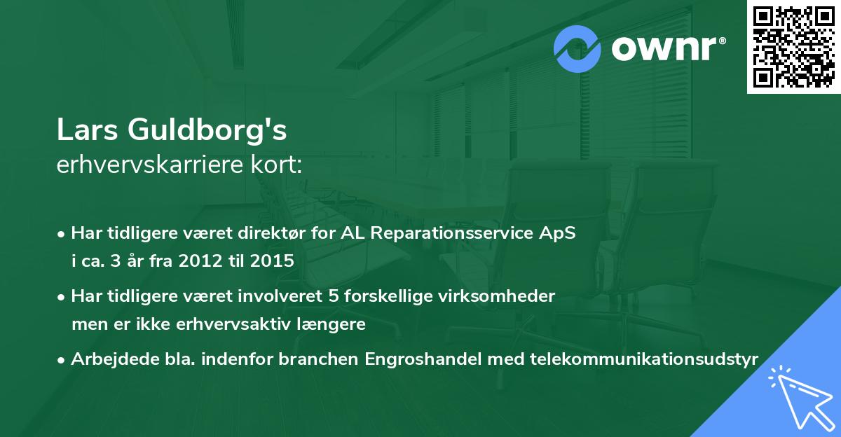 Lars Guldborg's erhvervskarriere kort