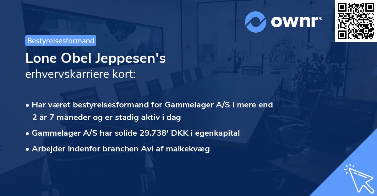 Lone Obel Jeppesen's erhvervskarriere kort