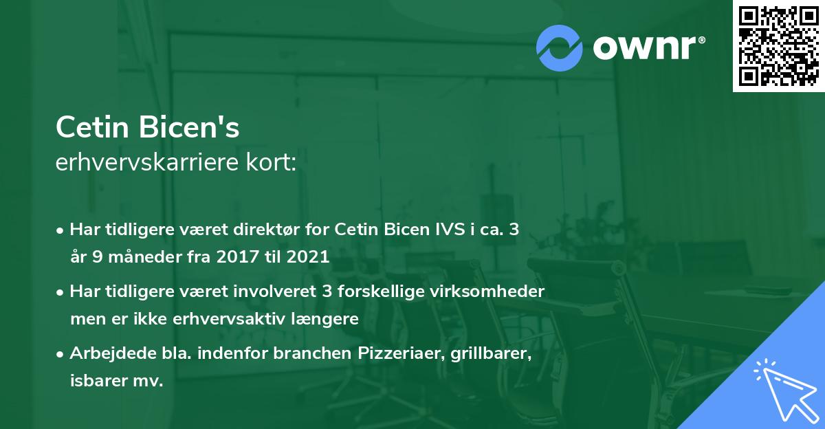 Cetin Bicen's erhvervskarriere kort
