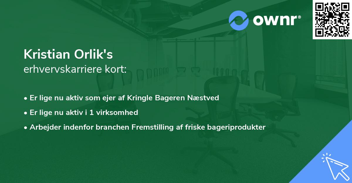 Kristian Orlik's erhvervskarriere kort