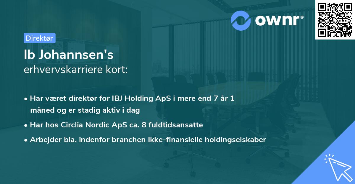 Ib Johannsen's erhvervskarriere kort