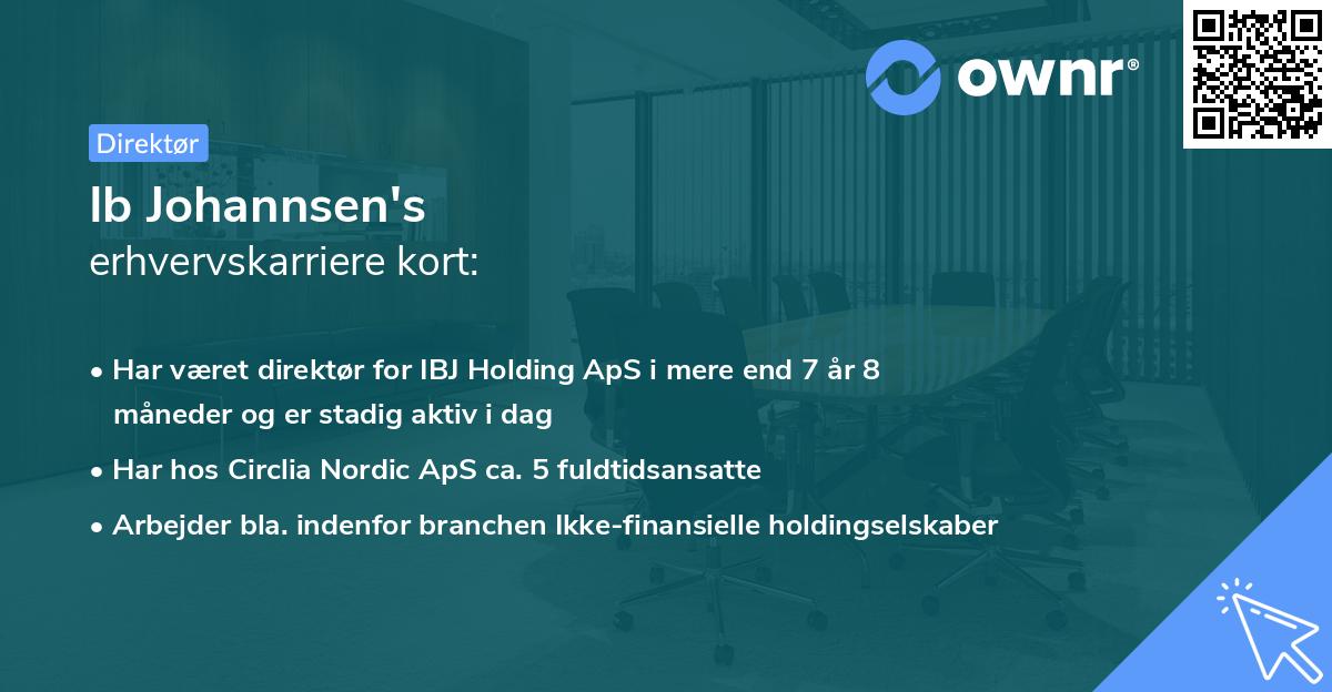 Ib Johannsen's erhvervskarriere kort