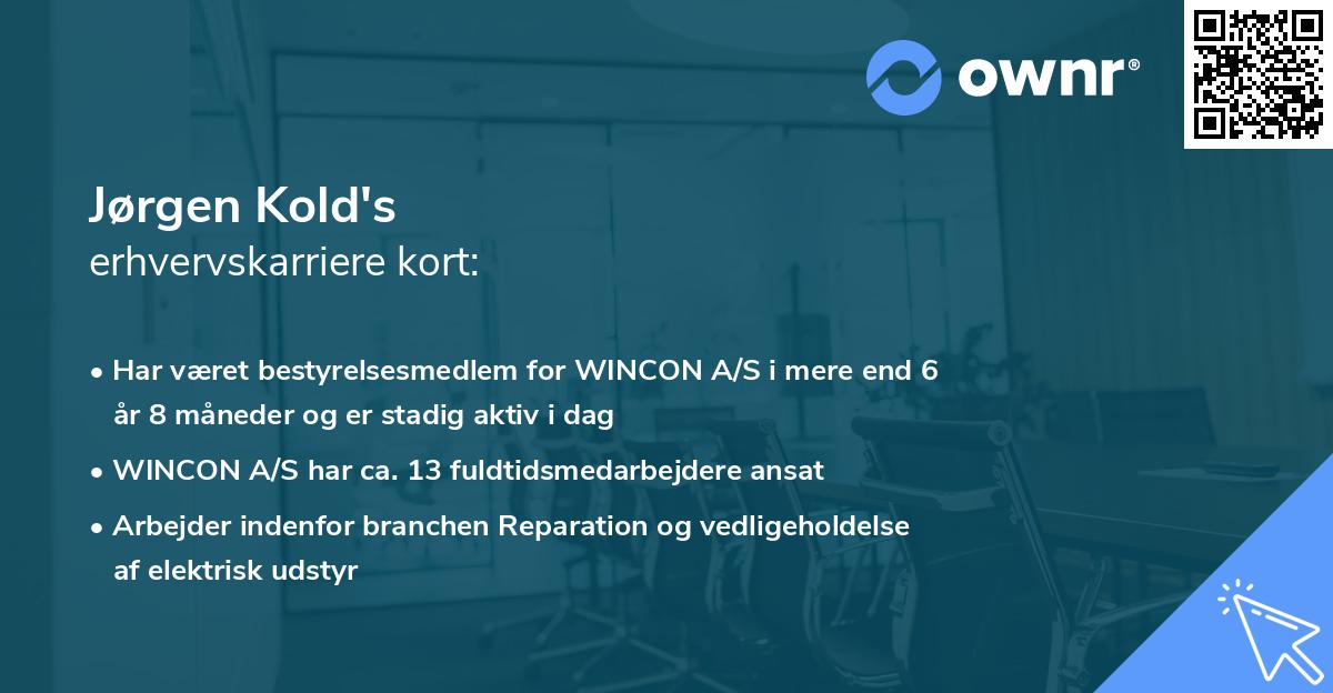 Jørgen Kold's erhvervskarriere kort