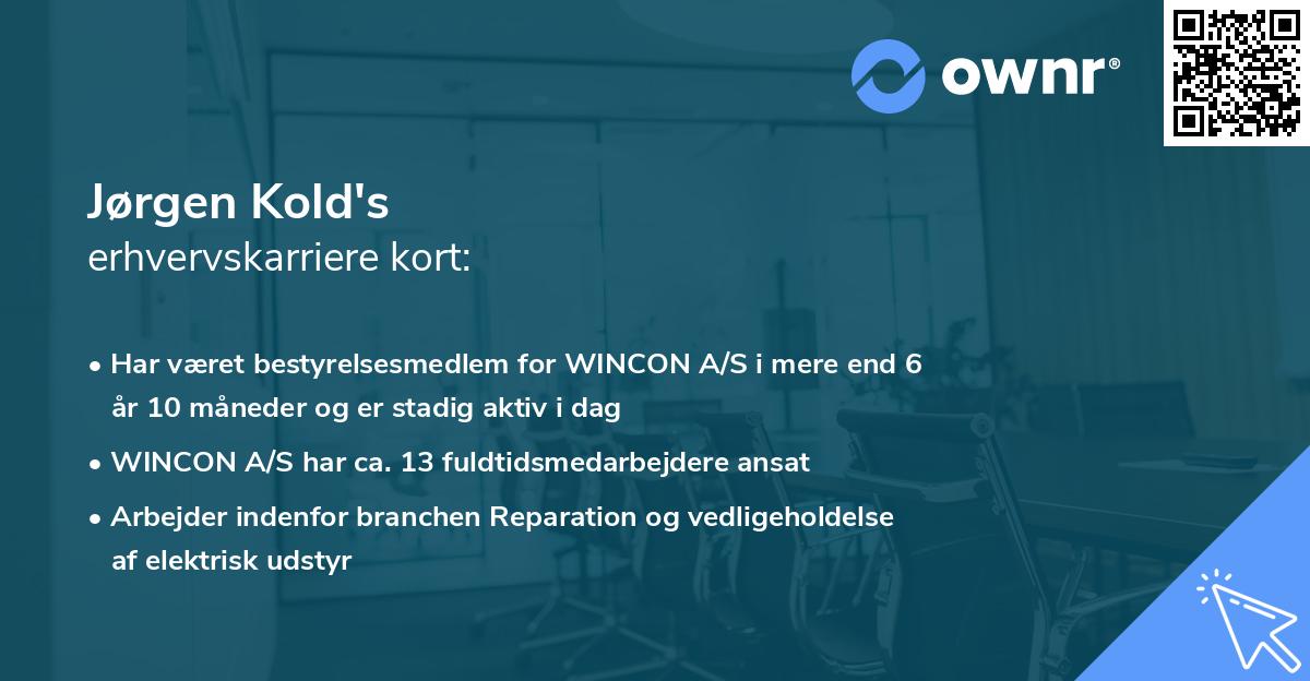 Jørgen Kold's erhvervskarriere kort