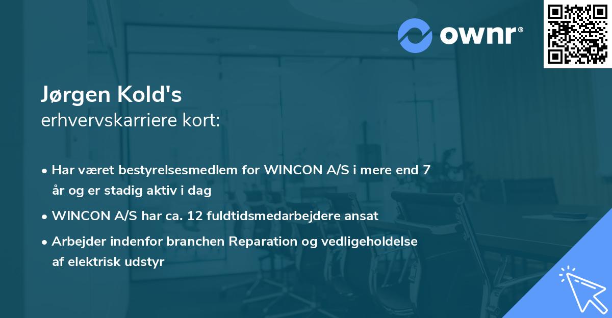 Jørgen Kold's erhvervskarriere kort
