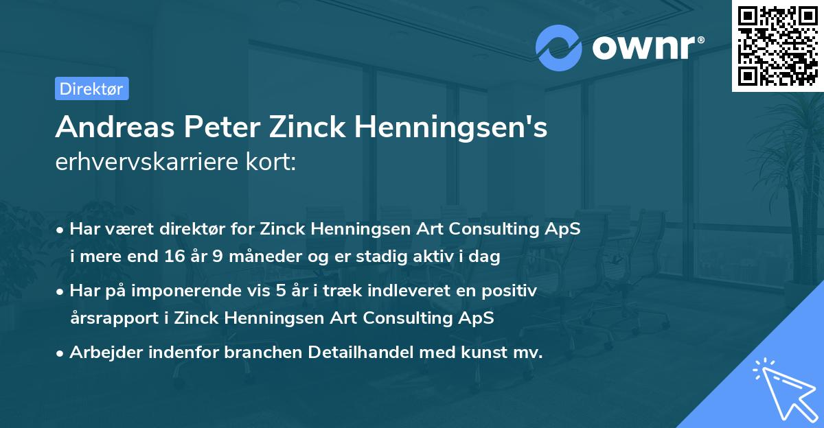 Andreas Peter Zinck Henningsen's erhvervskarriere kort