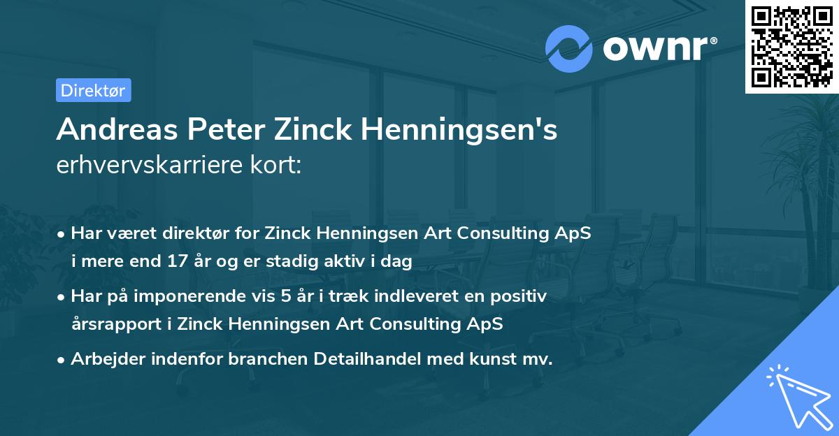 Andreas Peter Zinck Henningsen's erhvervskarriere kort