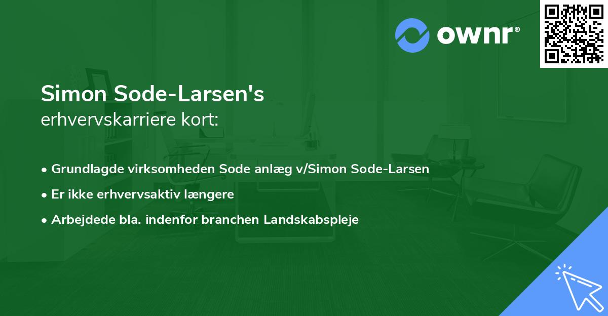 Simon Sode-Larsen's erhvervskarriere kort