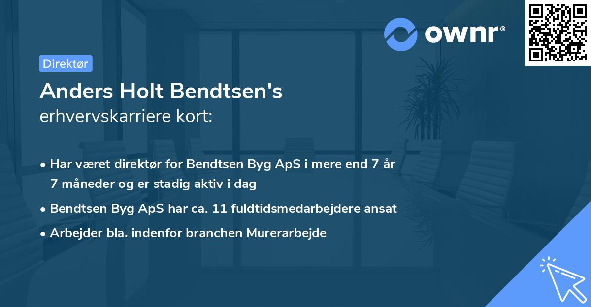 Anders Holt Bendtsen's erhvervskarriere kort