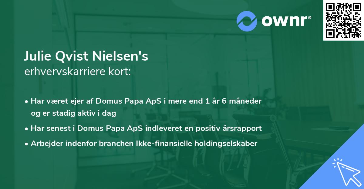 Julie Qvist Nielsen's erhvervskarriere kort