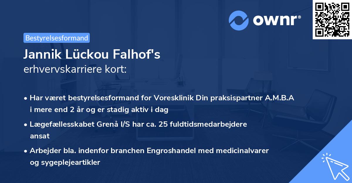 Jannik Lückou Falhof's erhvervskarriere kort