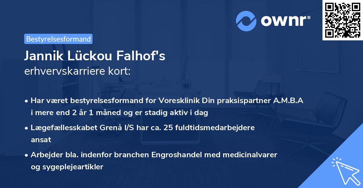 Jannik Lückou Falhof's erhvervskarriere kort
