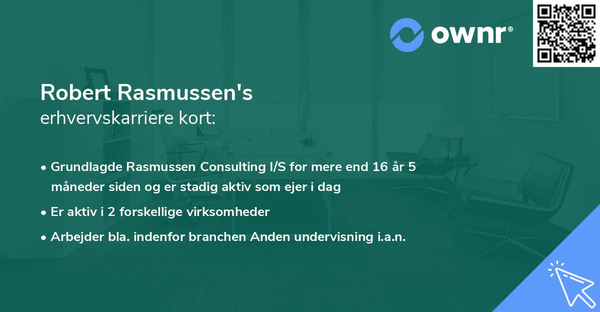 Robert Rasmussen's erhvervskarriere kort