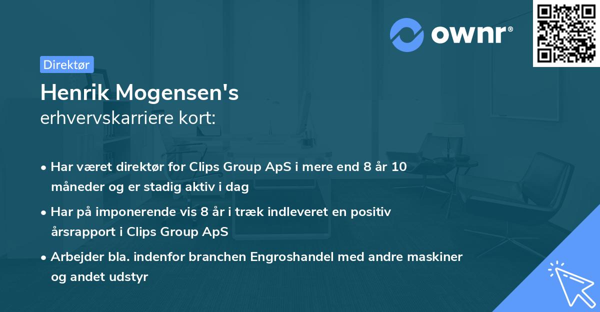 Henrik Mogensen's erhvervskarriere kort