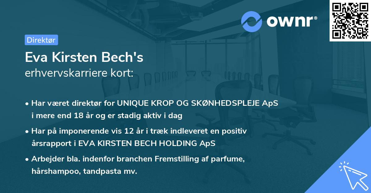 Eva Kirsten Bech's erhvervskarriere kort