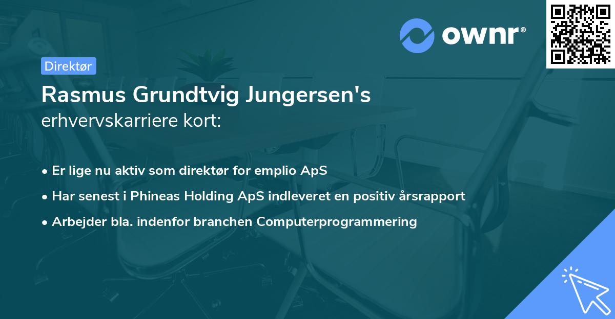 Rasmus Grundtvig Jungersen's erhvervskarriere kort