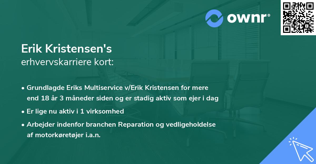 Erik Kristensen's erhvervskarriere kort
