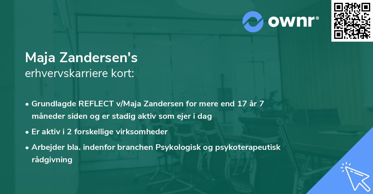 Maja Zandersen's erhvervskarriere kort
