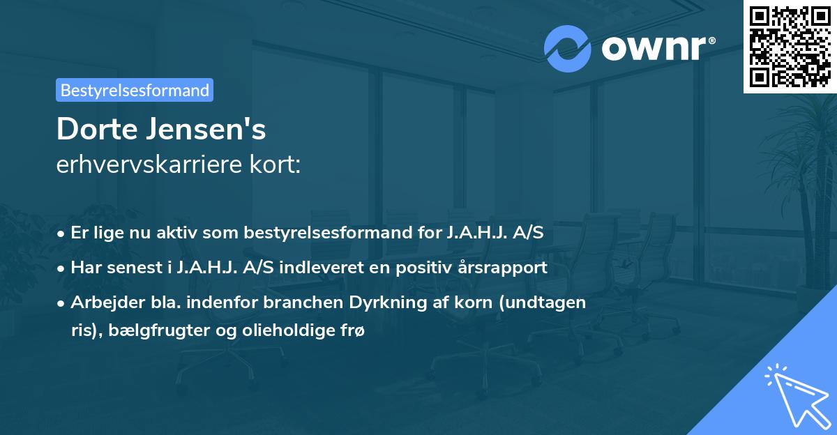 Dorte Jensen's erhvervskarriere kort