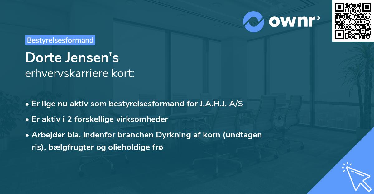 Dorte Jensen's erhvervskarriere kort