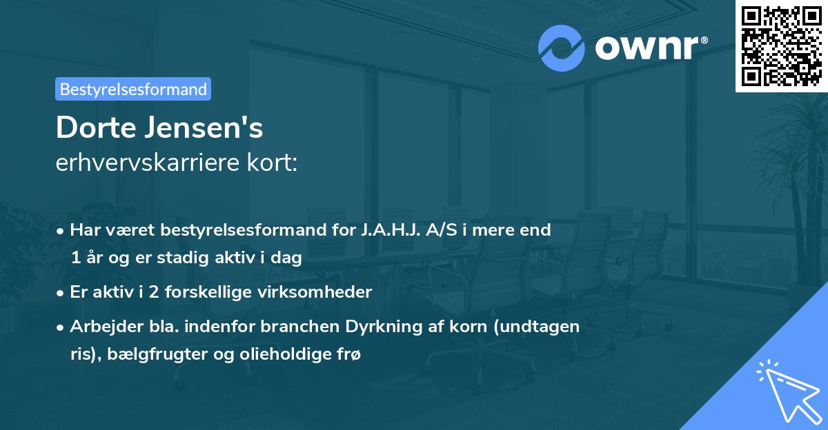 Dorte Jensen's erhvervskarriere kort