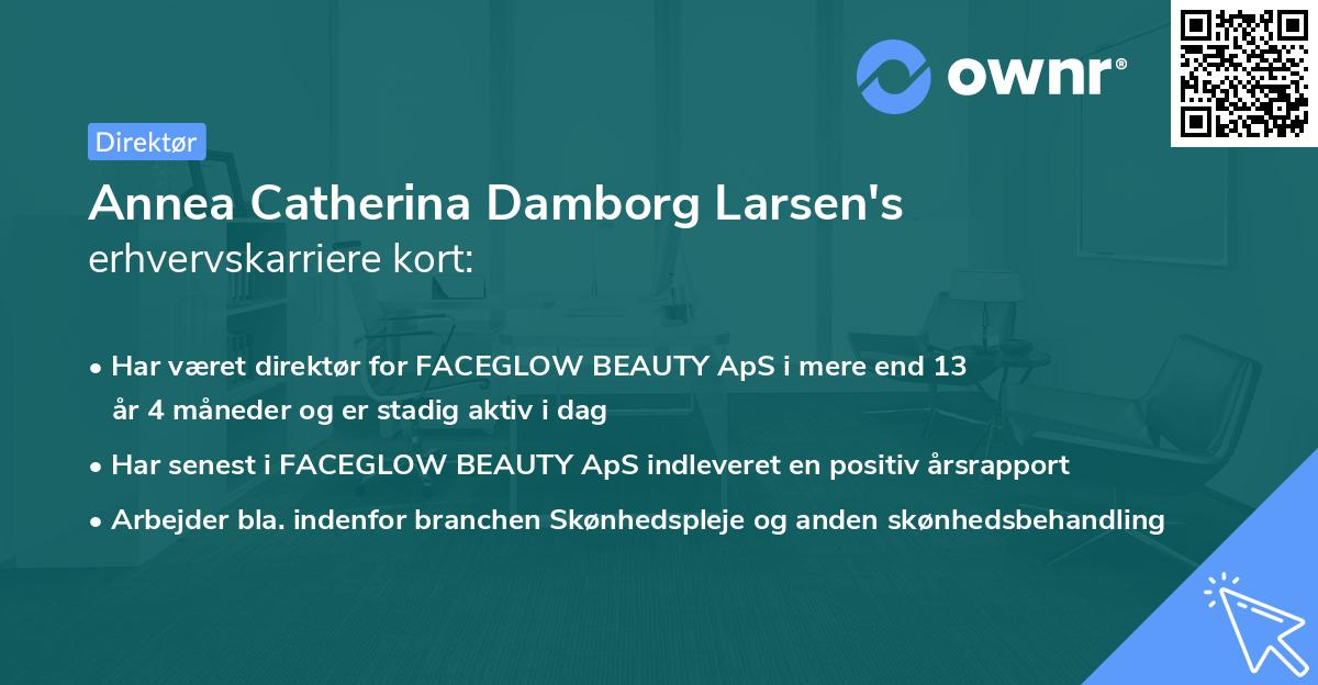 Annea Catherina Damborg Larsen's erhvervskarriere kort