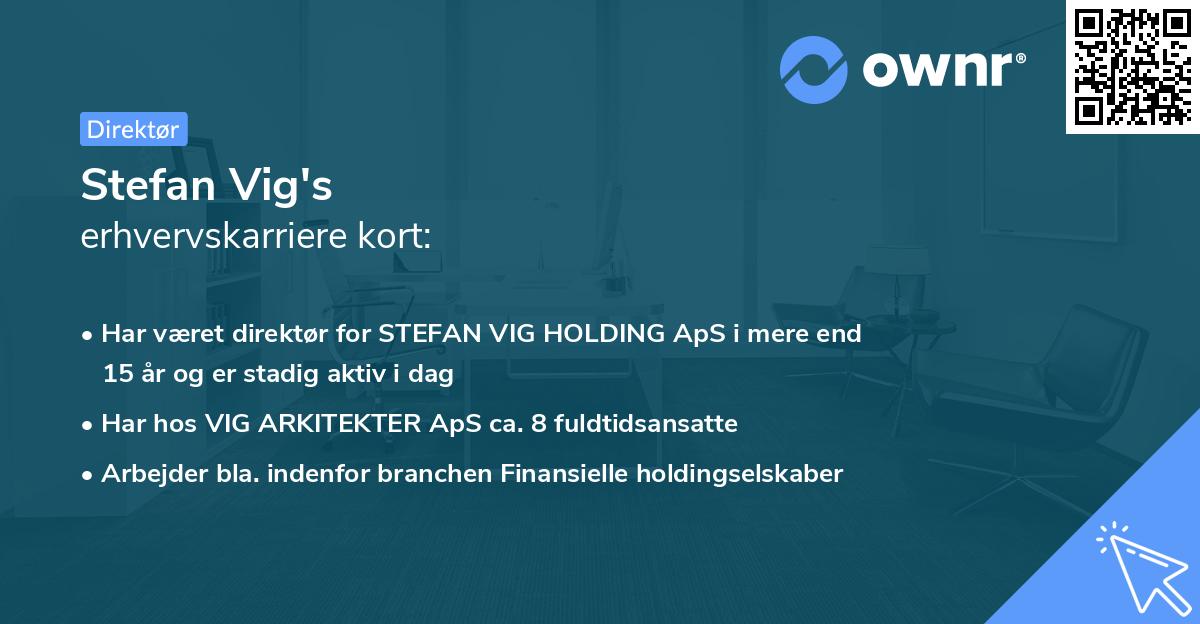 Stefan Vig's erhvervskarriere kort