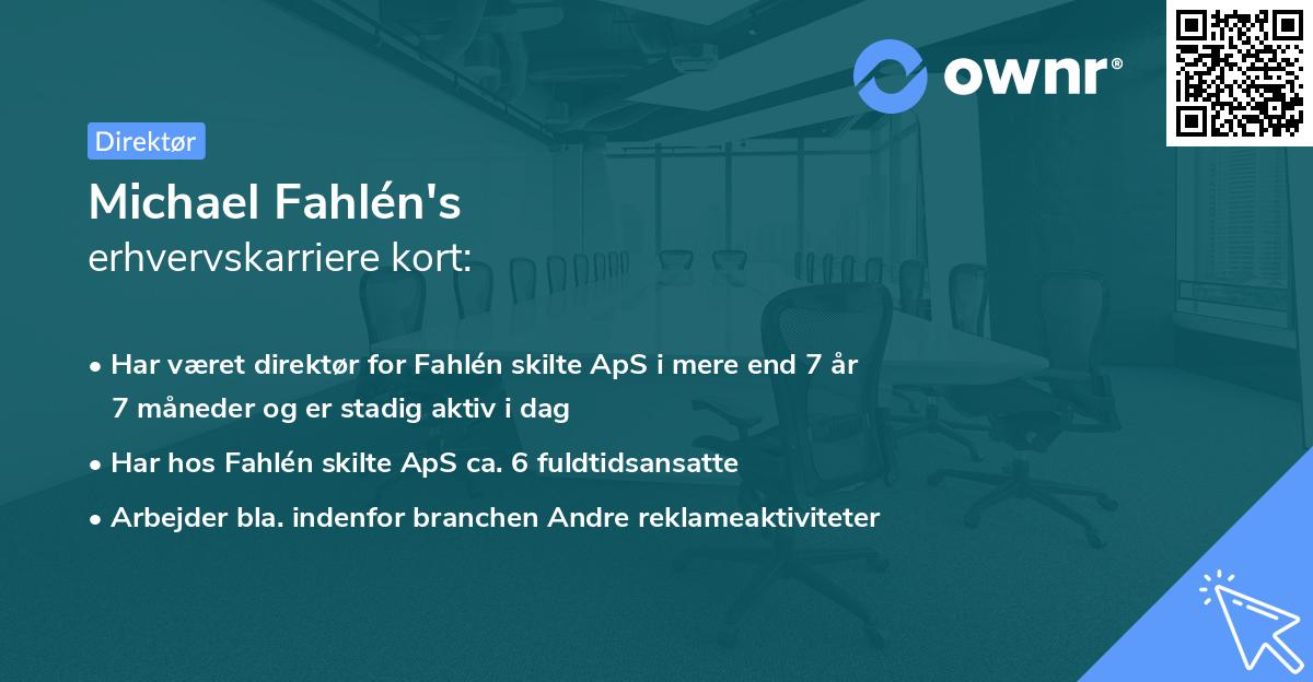 Michael Fahlén's erhvervskarriere kort