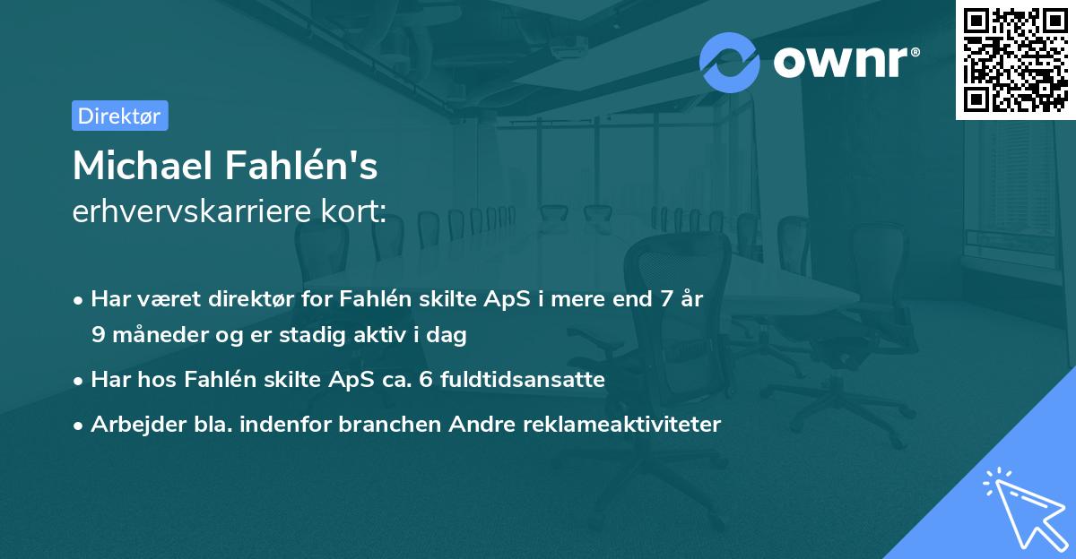 Michael Fahlén's erhvervskarriere kort