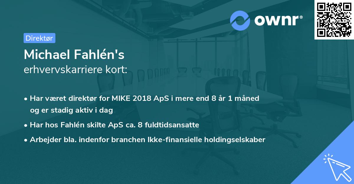 Michael Fahlén's erhvervskarriere kort