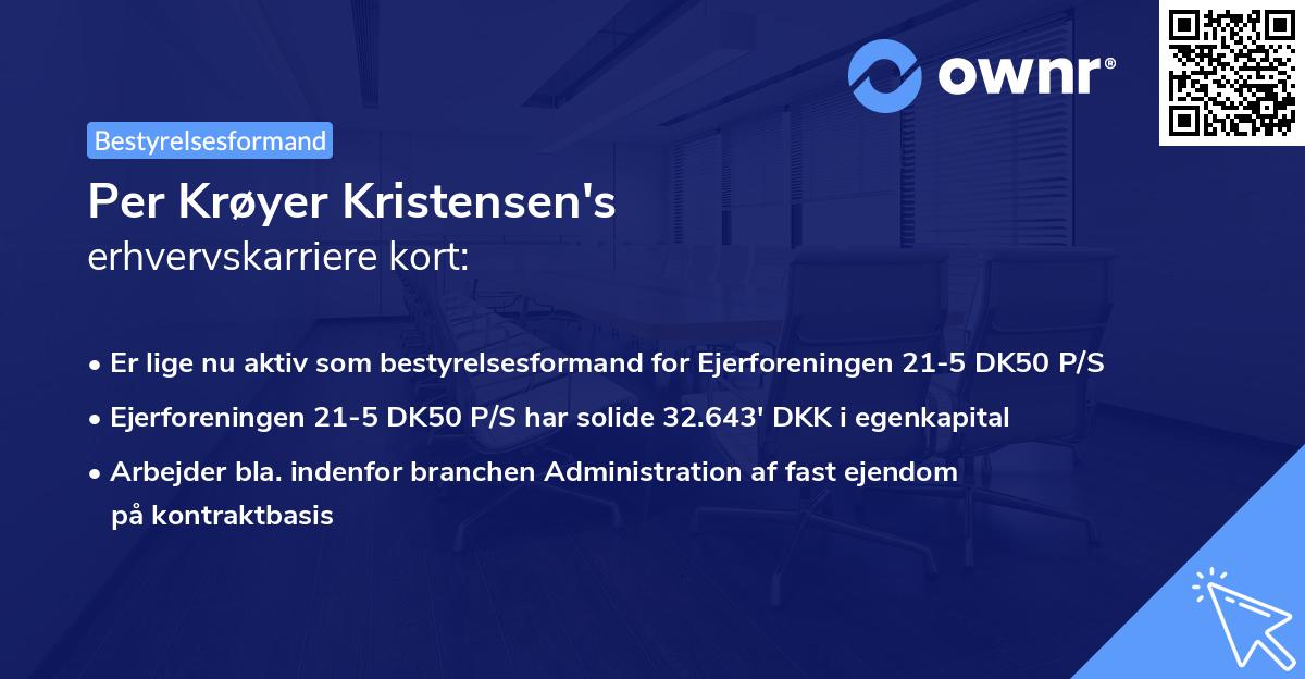 Per Krøyer Kristensen's erhvervskarriere kort
