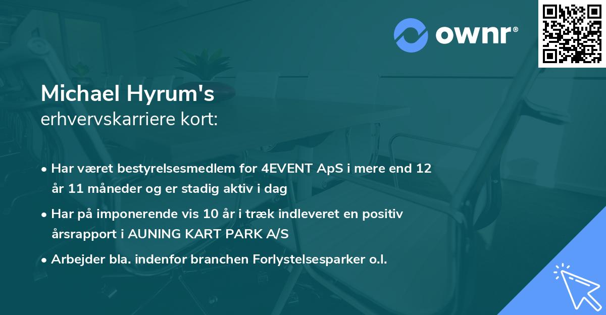 Michael Hyrum's erhvervskarriere kort