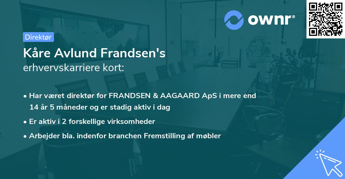 Kåre Avlund Frandsen's erhvervskarriere kort