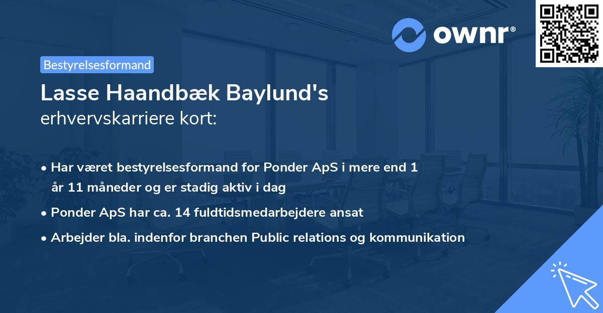 Lasse Haandbæk Baylund's erhvervskarriere kort