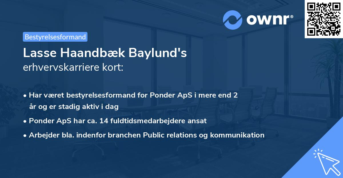 Lasse Haandbæk Baylund's erhvervskarriere kort