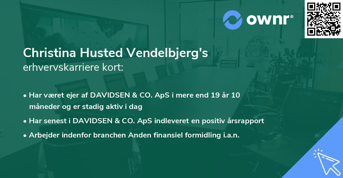 Christina Husted Vendelbjerg's erhvervskarriere kort